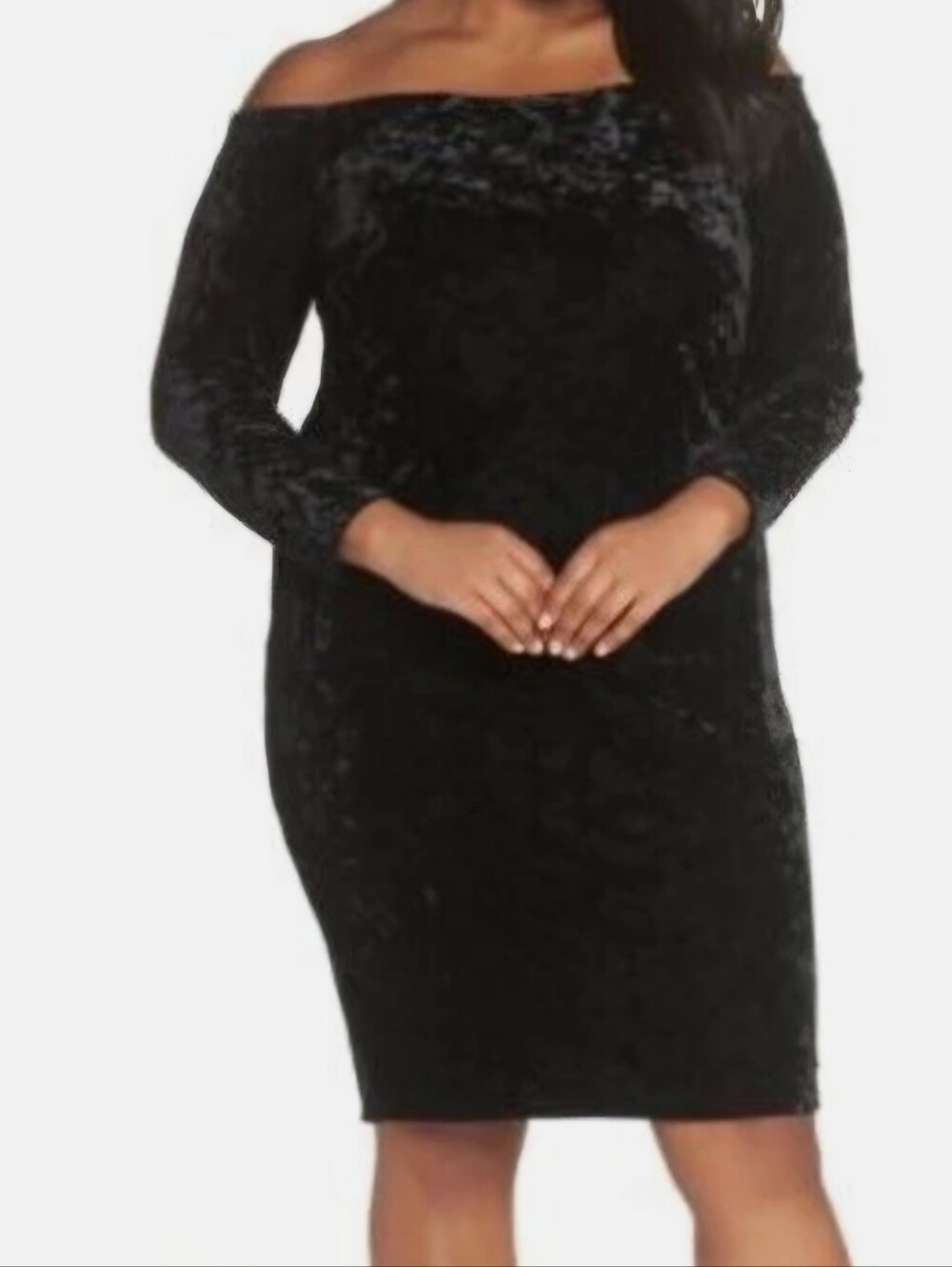 ✨ Eliza J Black Velvet Off-the-Shoulder Sheath Dress NWT Size 18 ✨